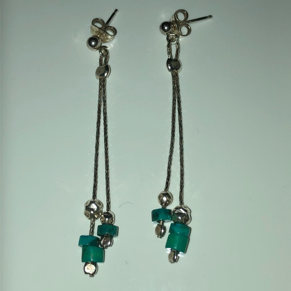 Sterling Silver Earrings with Turquoise - Picture 1 of 2